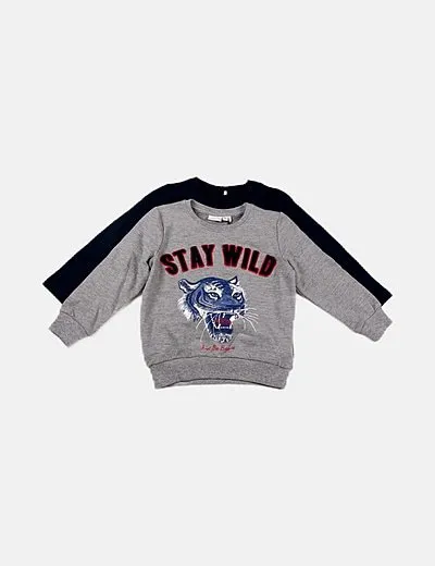 Blue Navy Embroidered Sweatshirt and Gray Embroidered Sweatshirt Pack