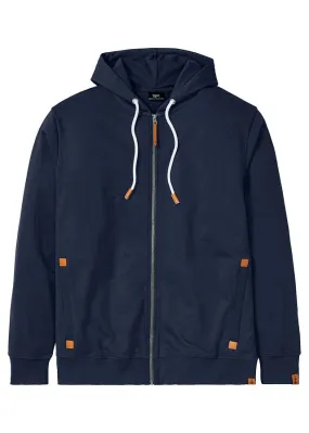 Navy Blue Hooded Sweatshirt Jacket