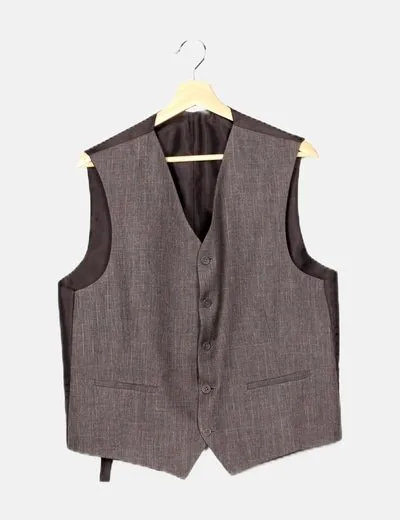 Grey Vest with Combined Buttons