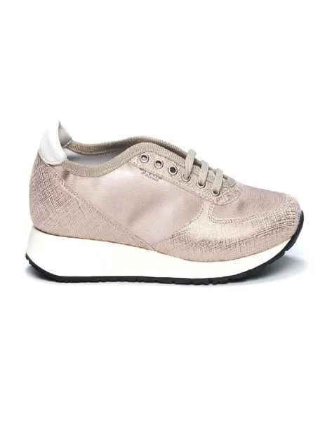 nude satin flatform sneakers