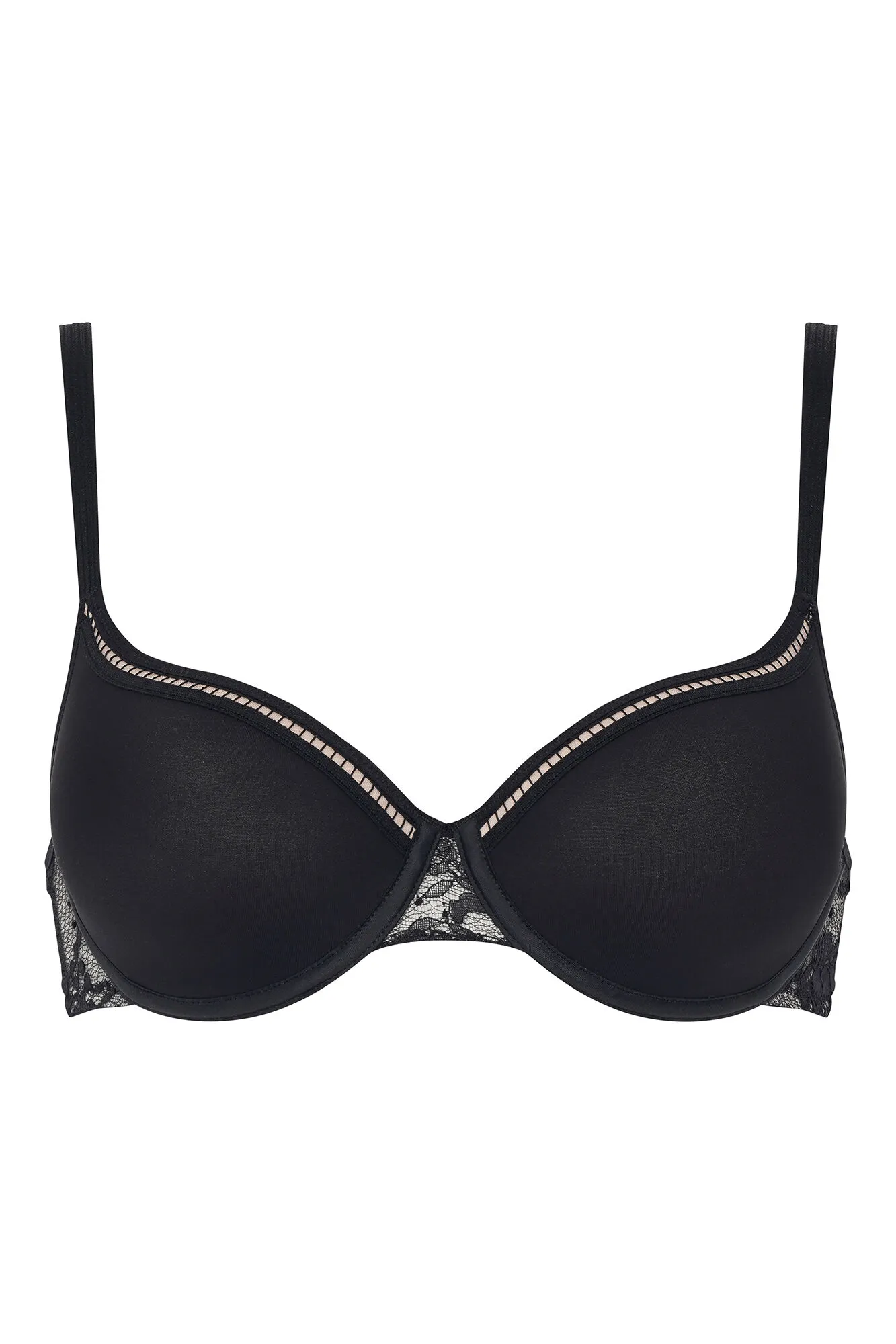 Olivia preformed lace and embroidered tulle bra.