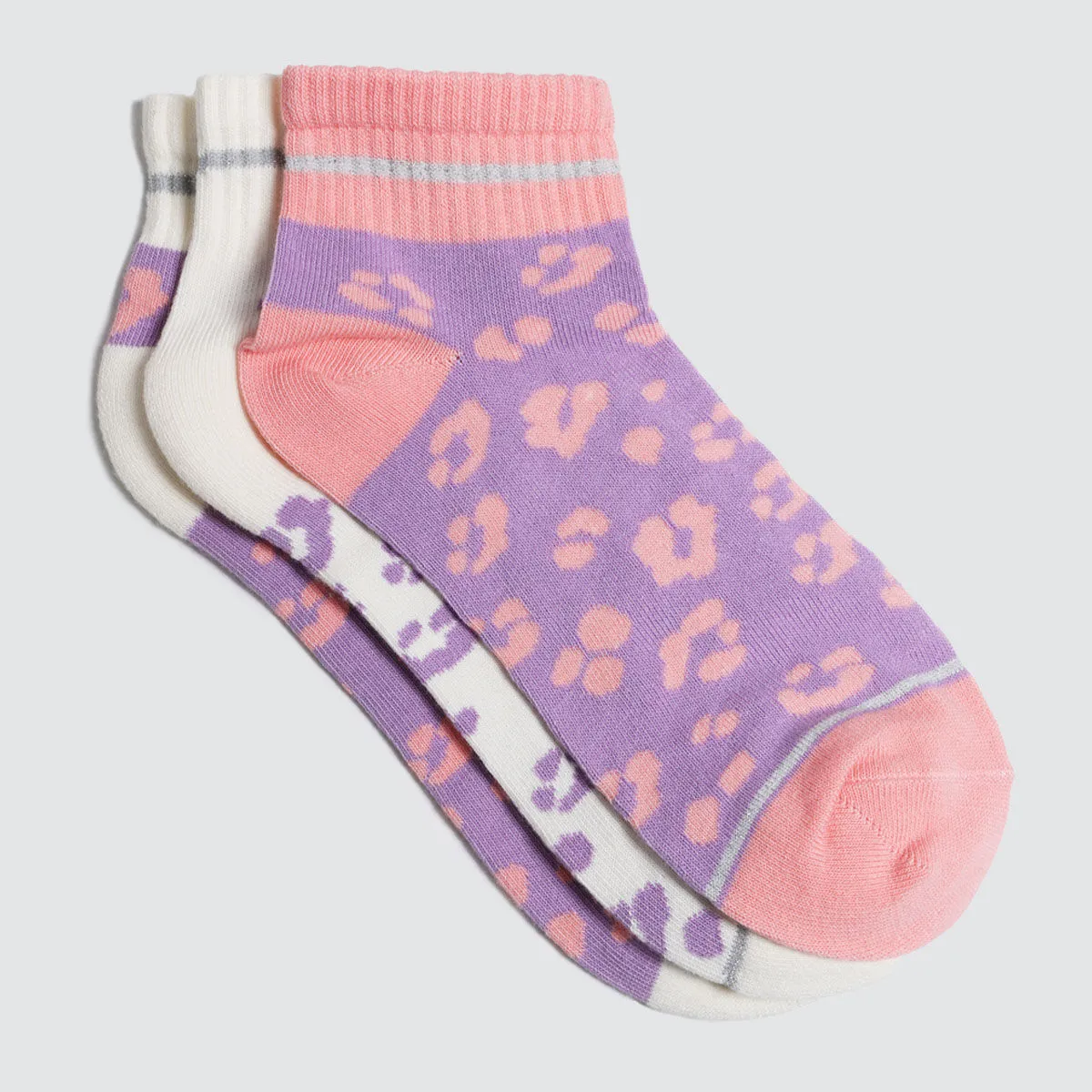 Three-Pack Floral Ankle Socks