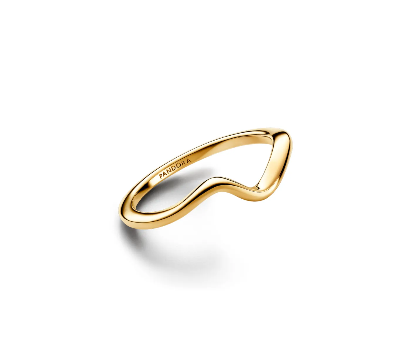 Pandora Ring 14k Gold-Plated Wave Polished 163095C00