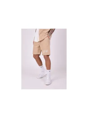 Plain Shorts with Double Embroidered Logo