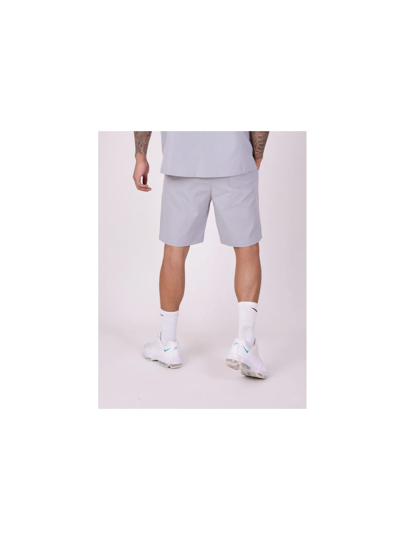 Plain Shorts with Double Embroidered Logo