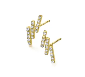 Gold and Diamond Bar Earrings GB153OA.