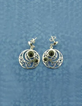 earrings black filigree drop pendants