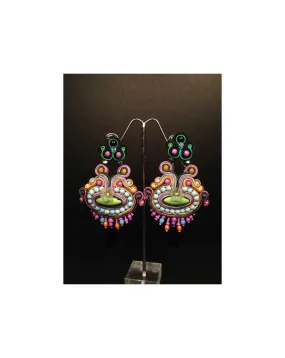 High-Quality Multicolored Flamenco Costume Jewelry Earrings