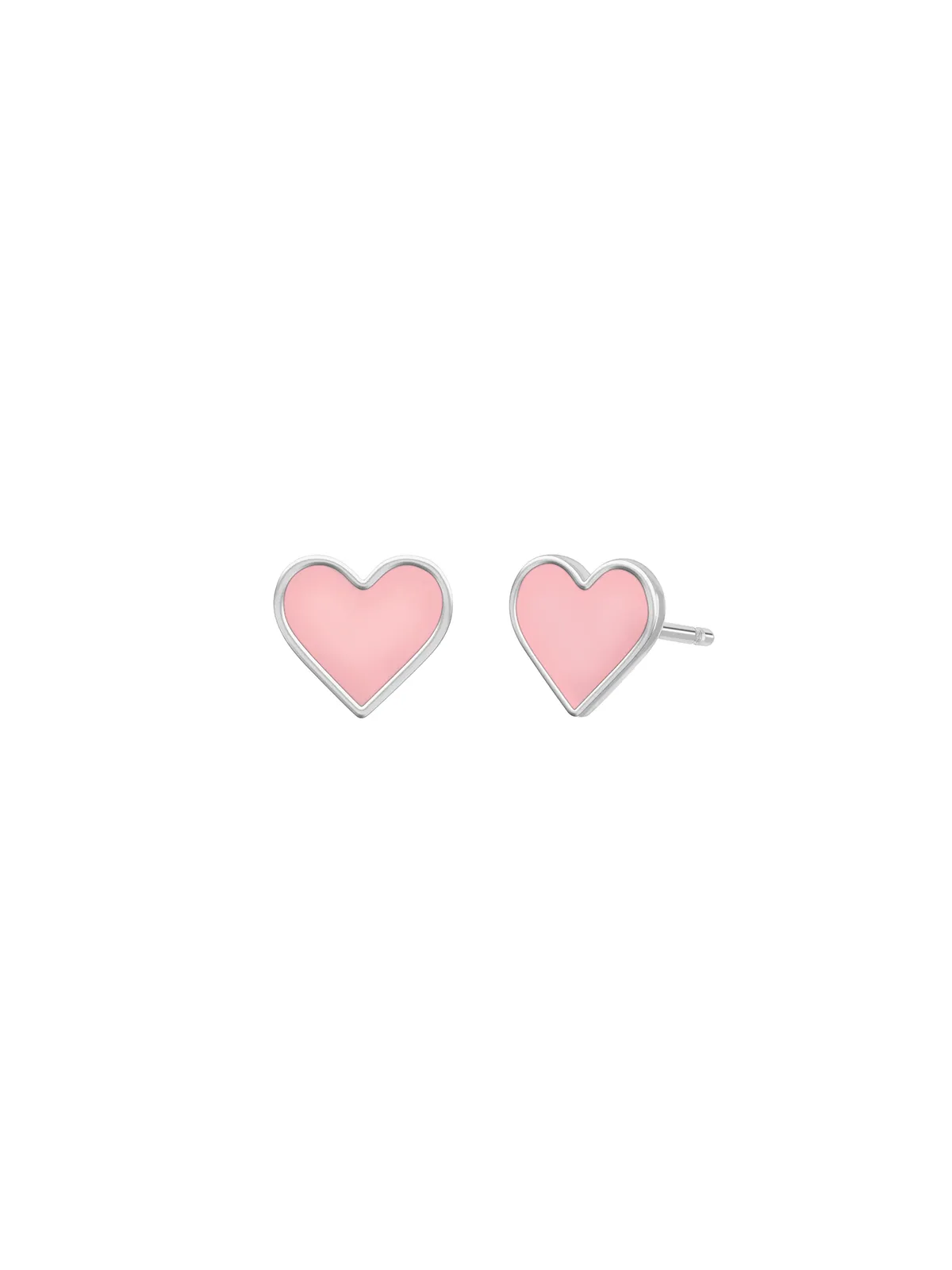 Silver Heart Pink Earrings D02401/AE