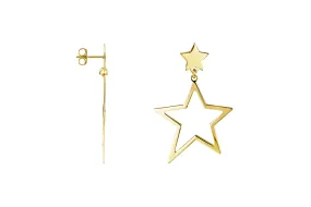 Double Star Silver Gold Earrings