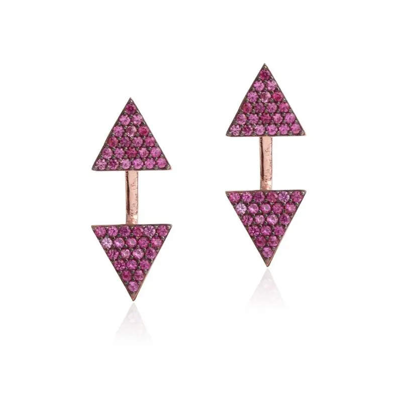 Pink Triangle Earrings Emphasis