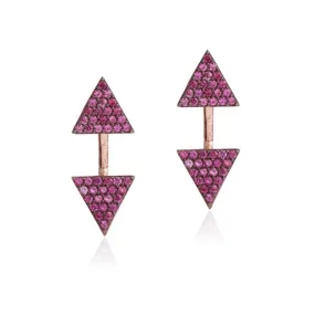 Pink Triangle Earrings Emphasis