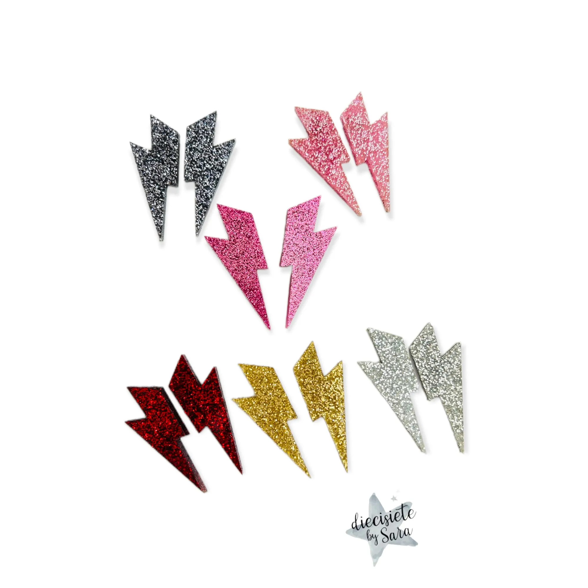 Lightning Glitter Mini Earrings