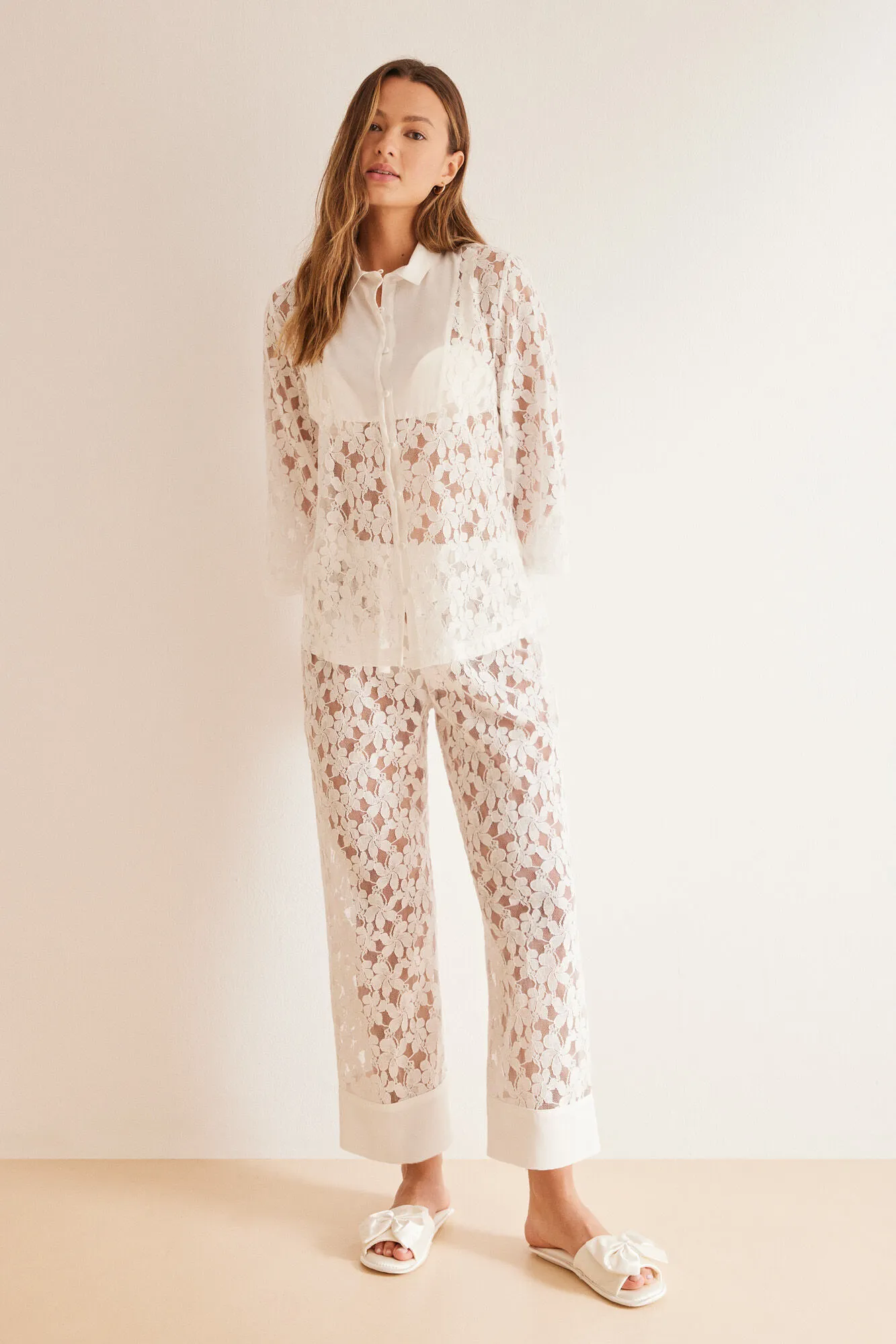 Embroidered Swiss Camisole Pajama