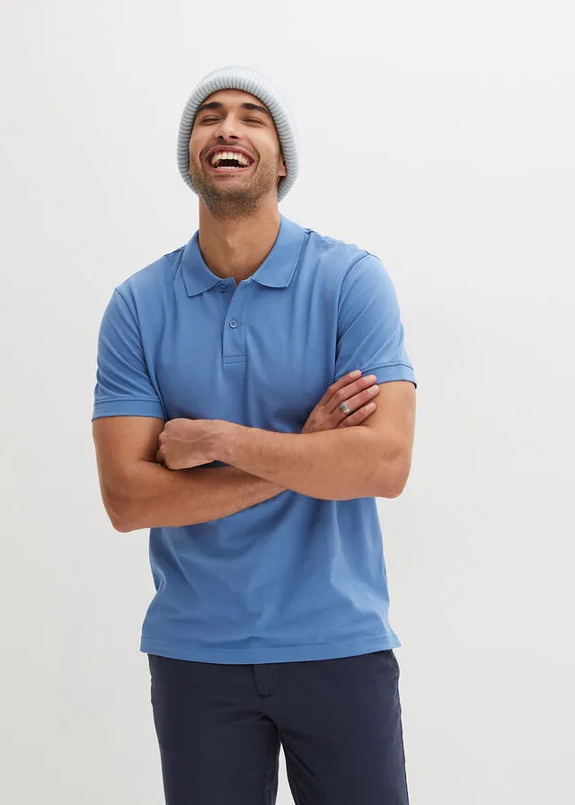 Crystal Blue Short Sleeve Piqué Polo