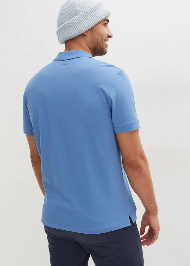 Crystal Blue Short Sleeve Piqué Polo