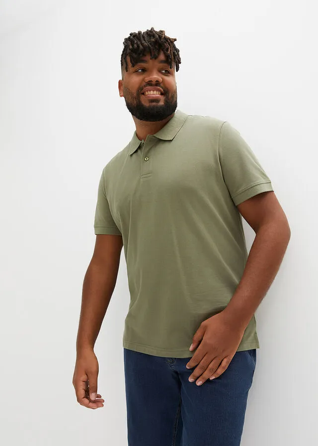 Short Sleeve Olive Green Piqué Polo.