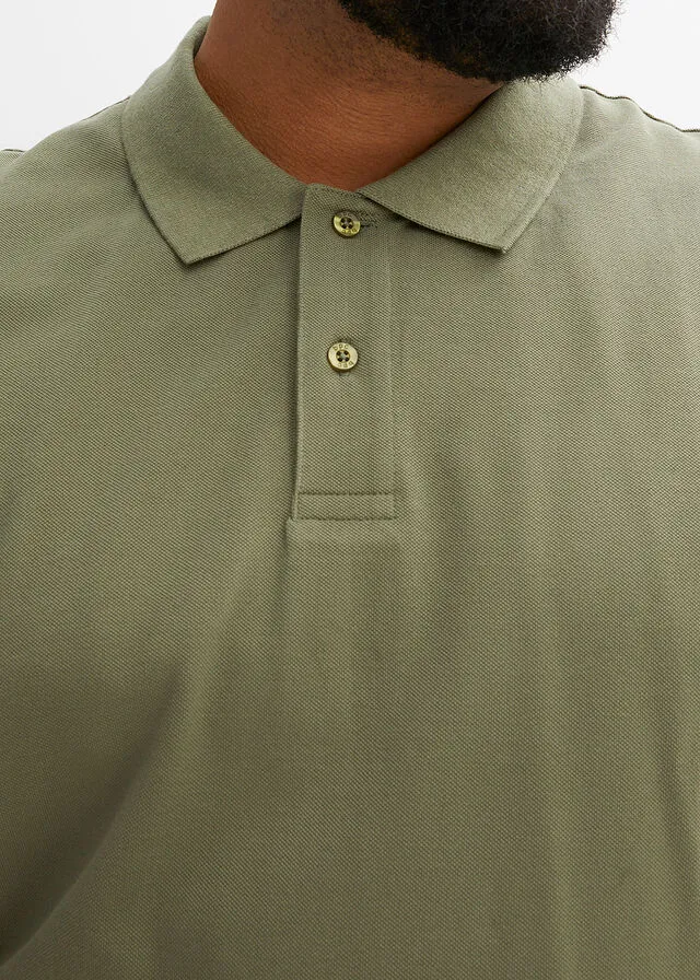 Short Sleeve Olive Green Piqué Polo.