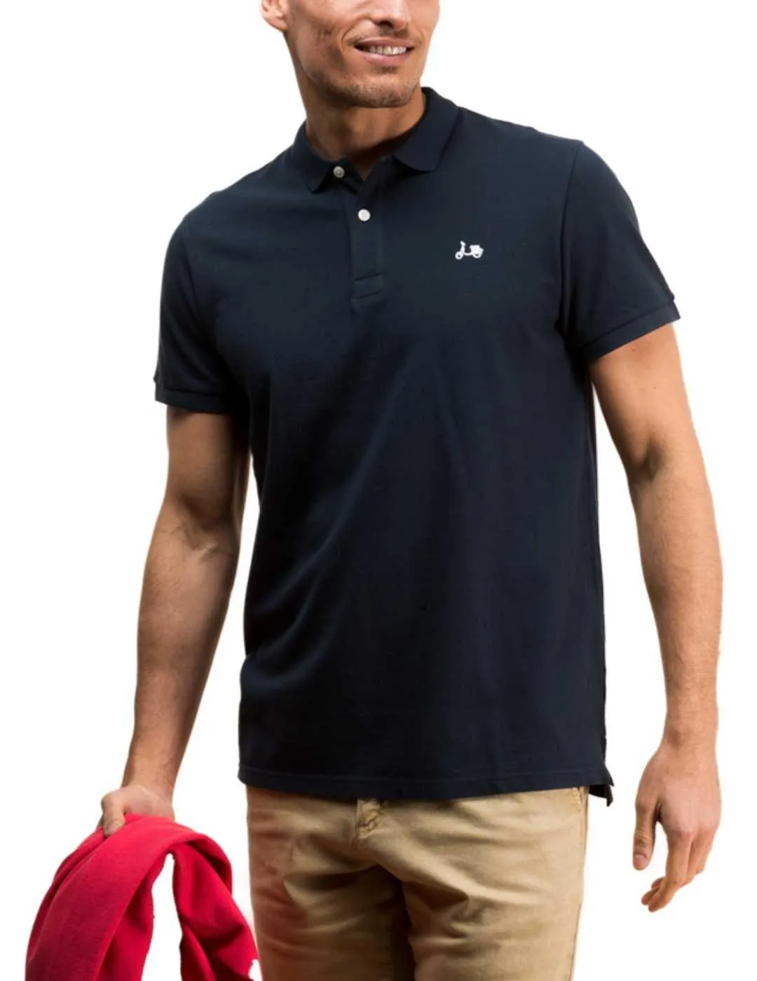 Polo navy blue short-sleeved men's classic Scotta.