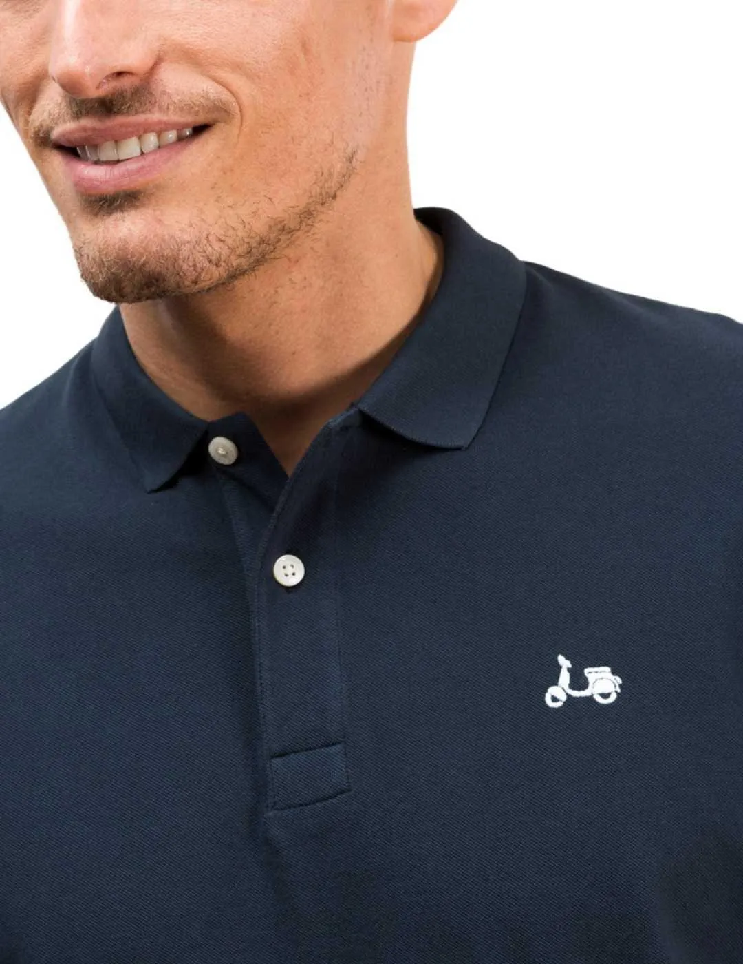 Polo navy blue short-sleeved men's classic Scotta.