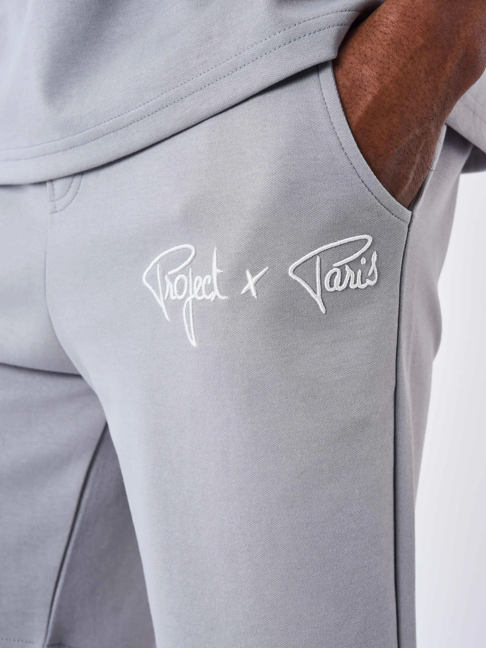 Project X Paris embroidered logo shorts.