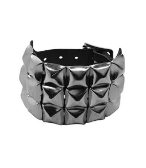 Leather Punk Pyramid Stud Wristband for Men by Bullet69