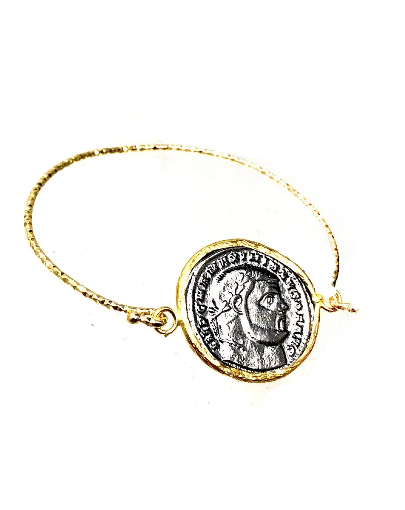 Replica Women's Bracelet Ancient Coin Gold-Plated