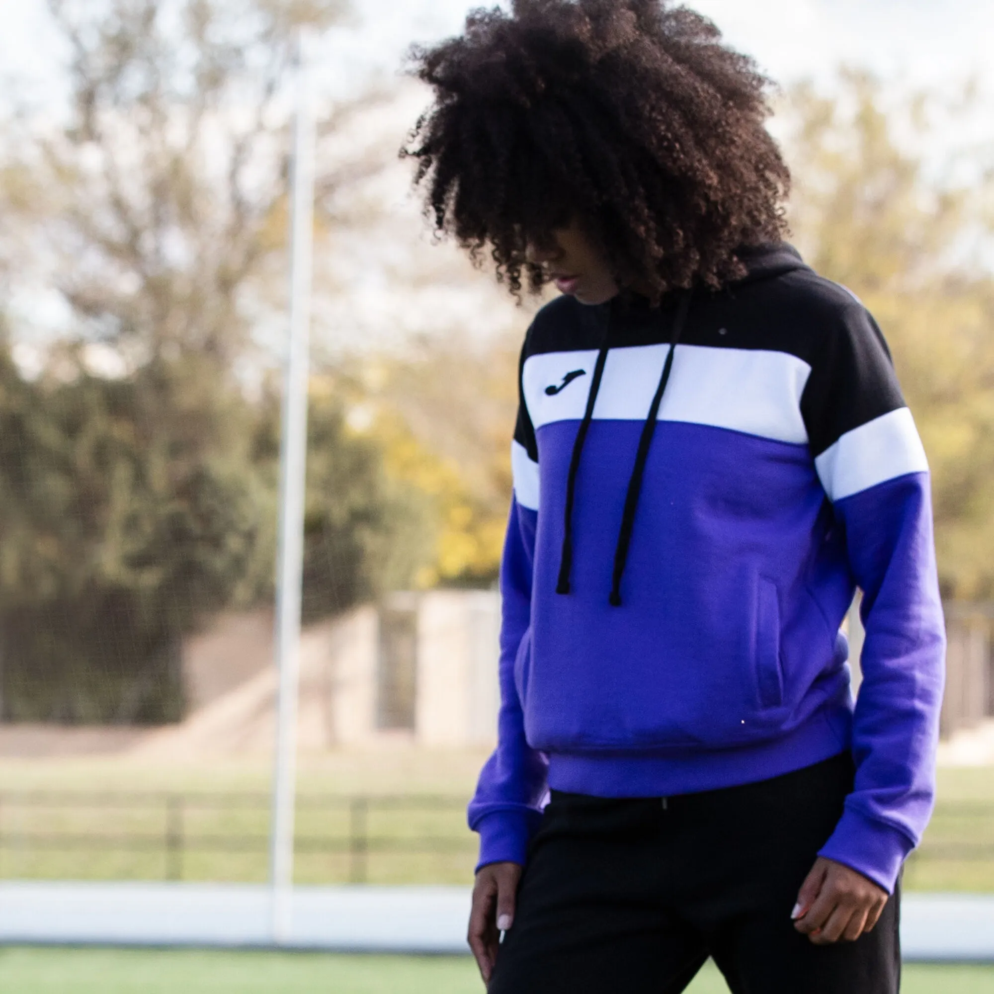 Purple Black White Women's Hooded Sweatshirt Crew IV.