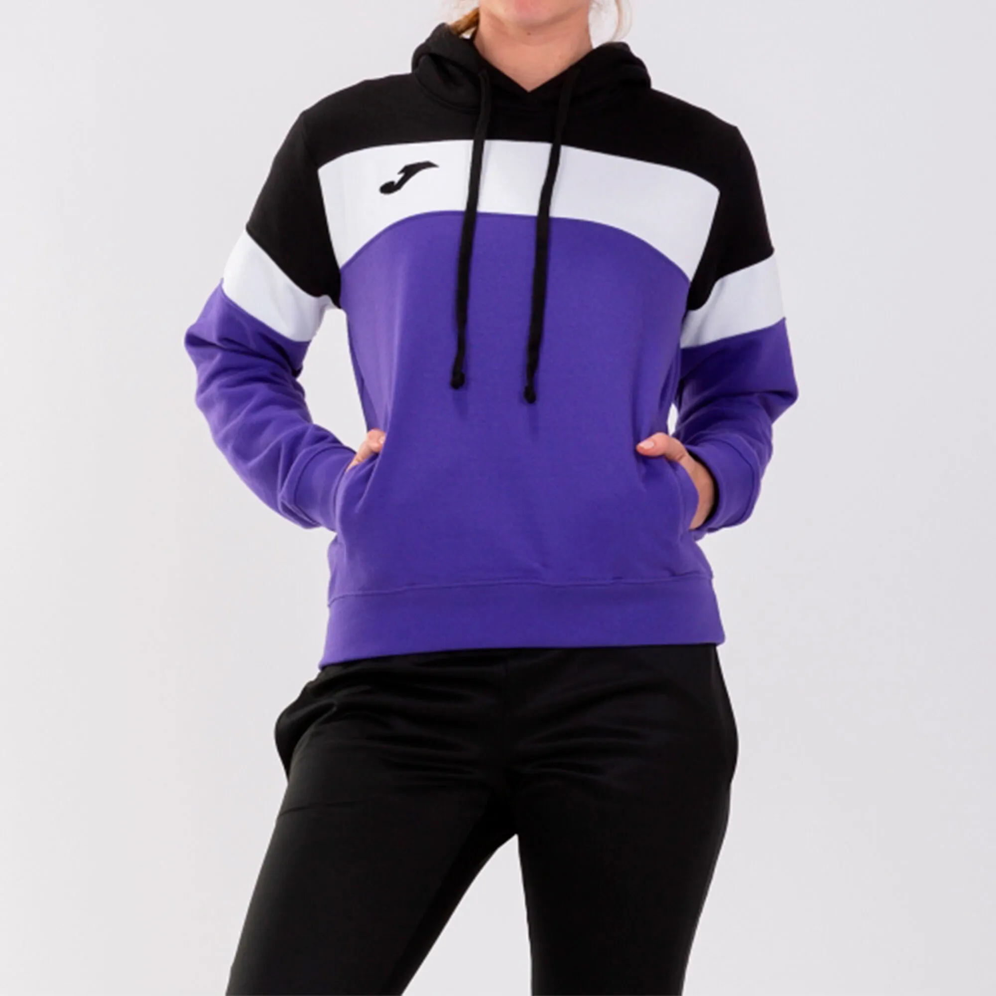 Purple Black White Women's Hooded Sweatshirt Crew IV.