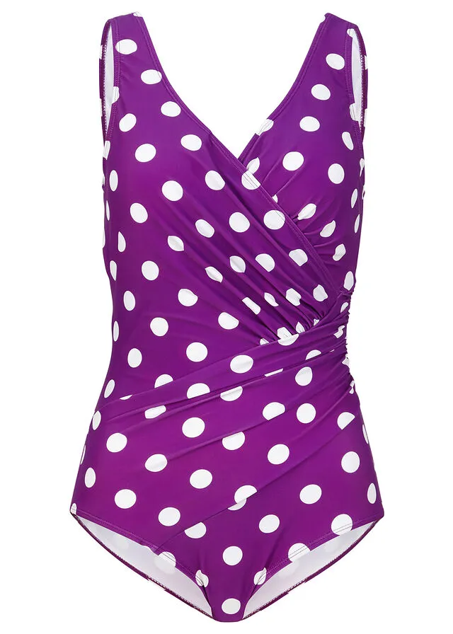 Purple/White Swimsuit with Light Shaping Effect