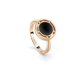 Rose Gold Ring with Onyx and Diamonds