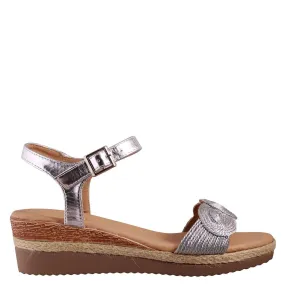 Metallic Low Wedge Sandal 4ss7721