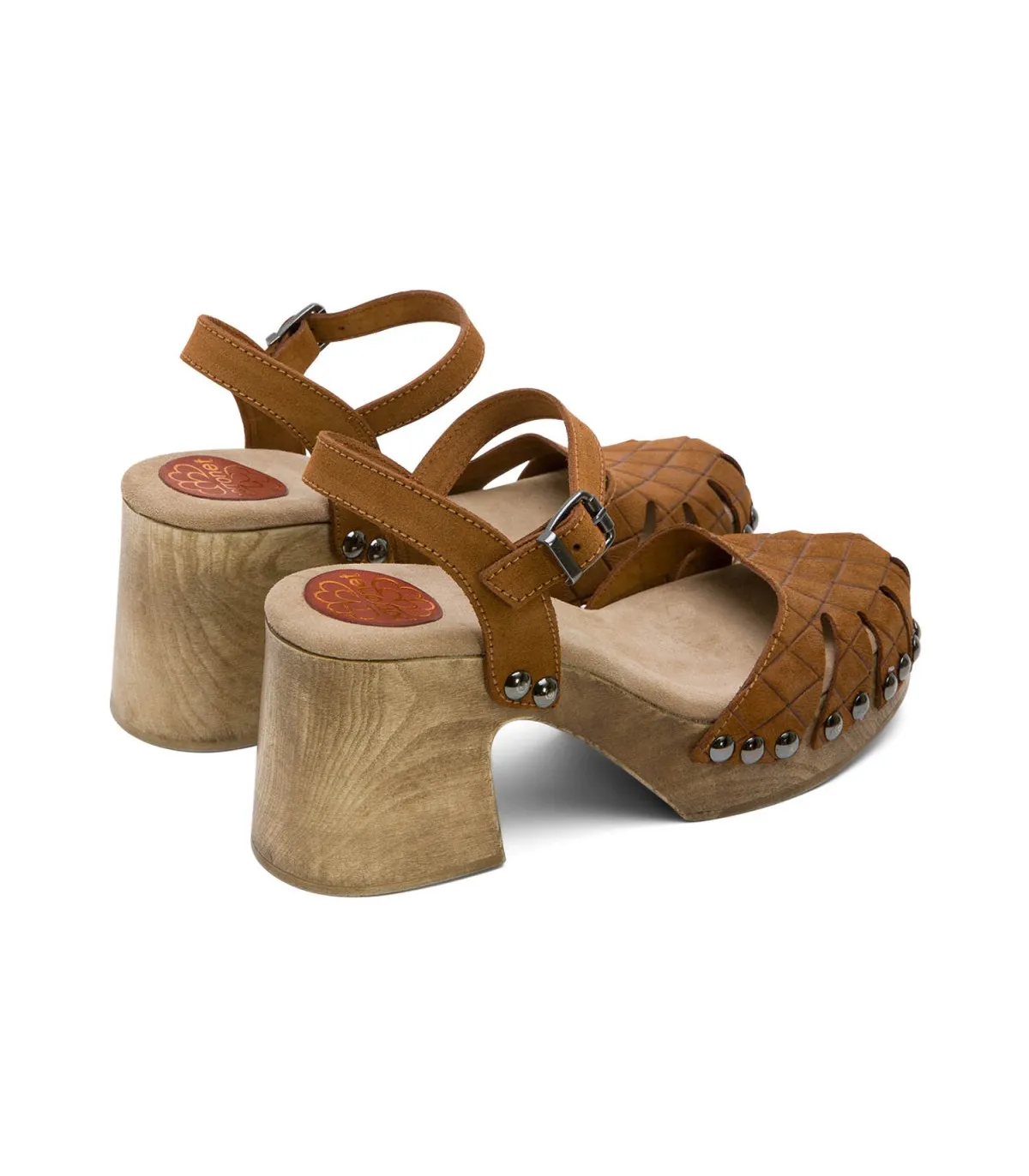 Leather Mid Heel Sandal - Margot