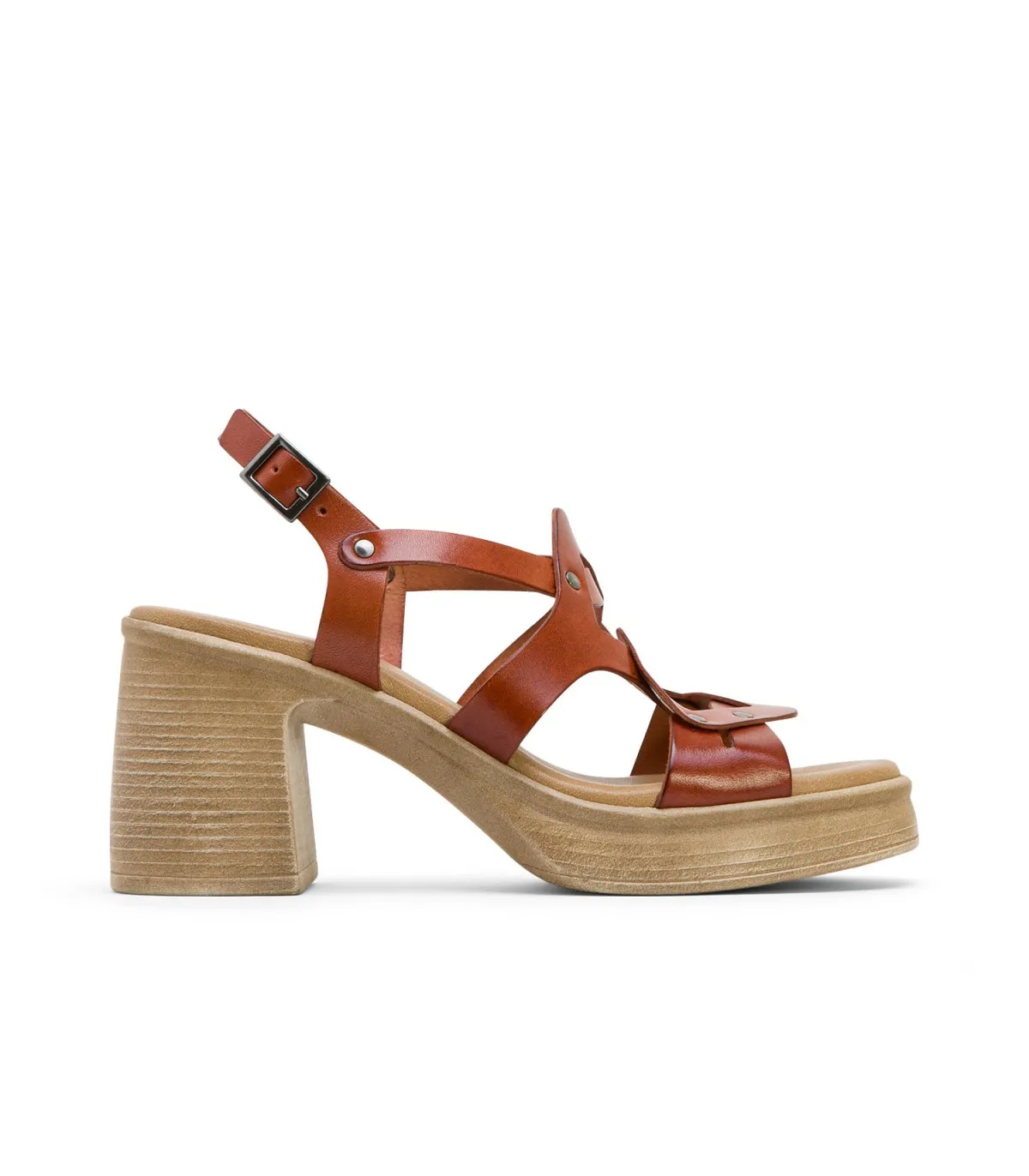 Leather High-Heeled Sandals Imala