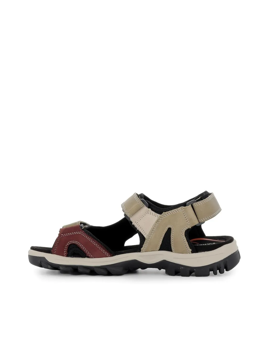 Hombre Paredes khaki trekking sandal with three velcro straps.