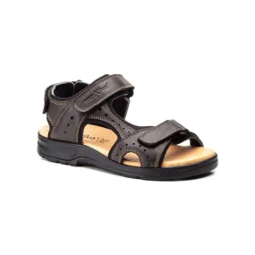 Morxiva Men's Brown Leather Sandals