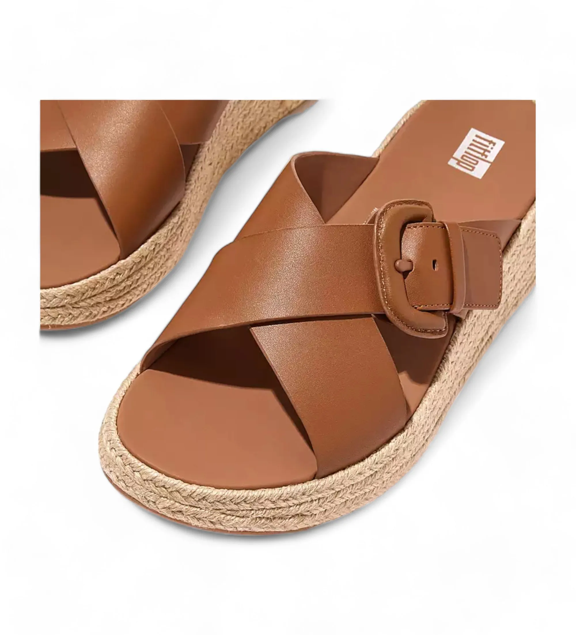 Brown Leather Buckle Sandals