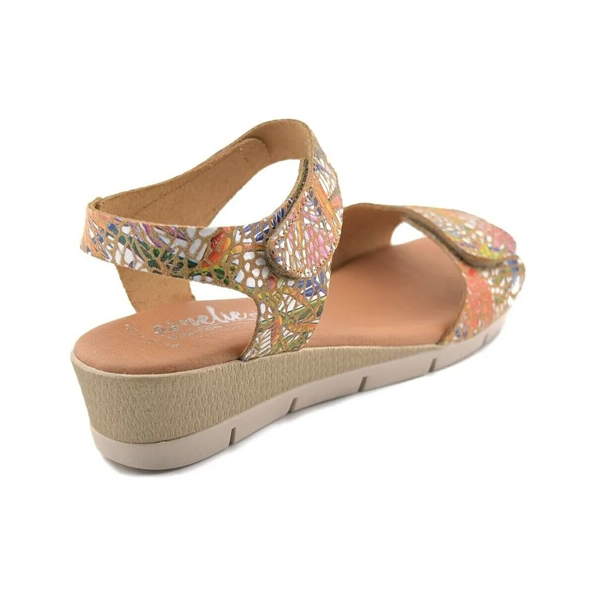 Multicolor Leather Wedge Sandals by