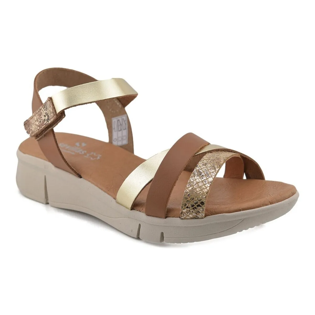 Brown and Gold Leather Sandals by CBP