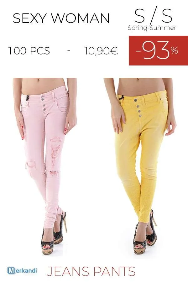 Sexy Woman Ladies Stock Jeans and Pants for Spring/Summer.