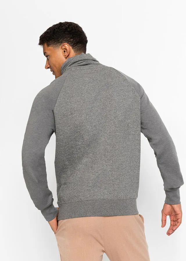 Shawl Collar Heather Gray Smoke Sweatshirt