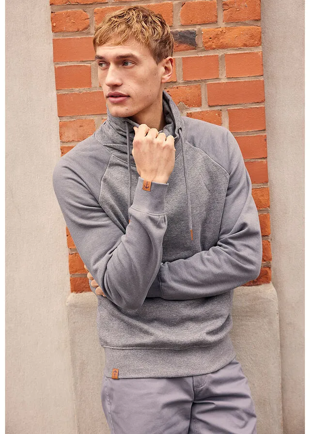 Shawl Collar Heather Gray Smoke Sweatshirt