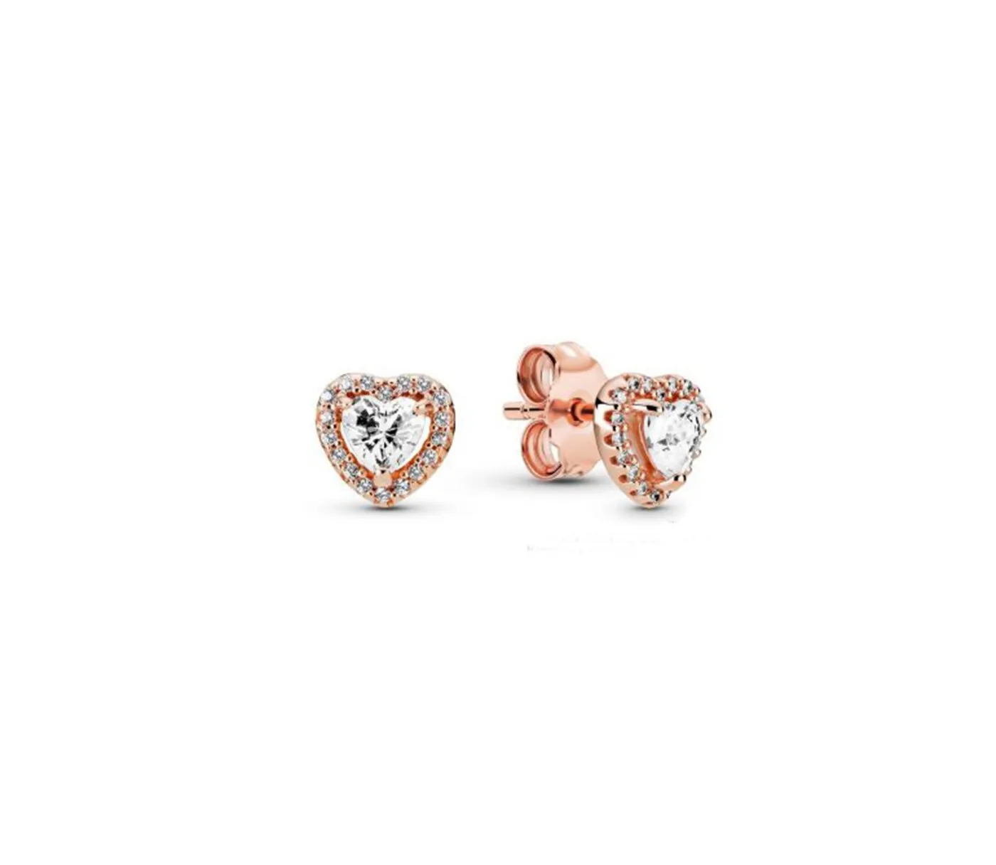 Shiny rose elevated heart earrings 288427C01