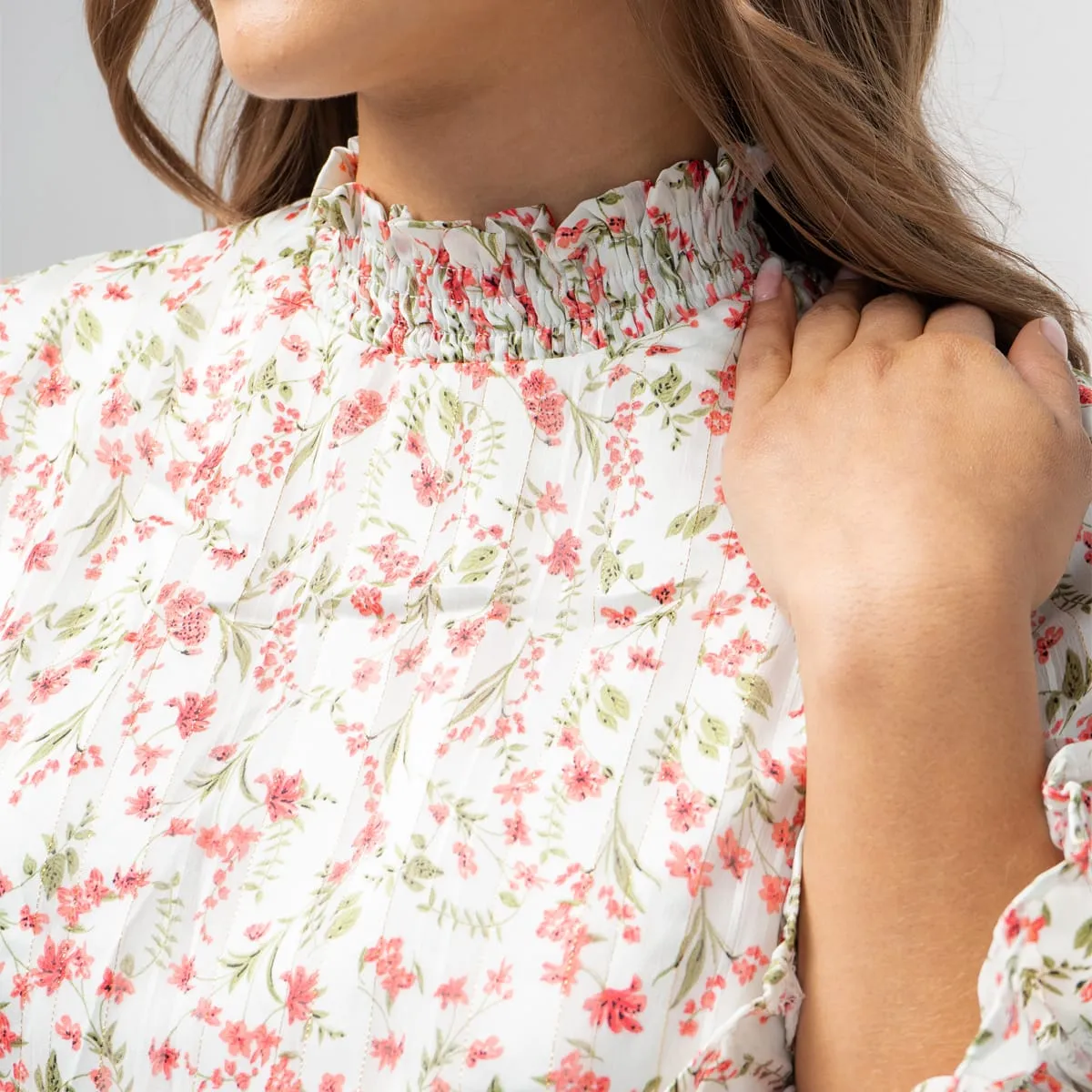 Short Long Sleeve Flower Dress