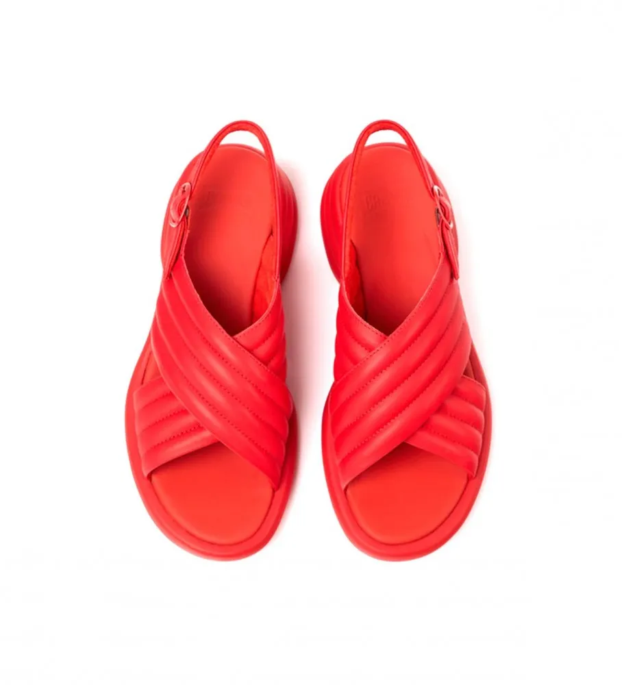 Spiro Bright Red Leather Sandals