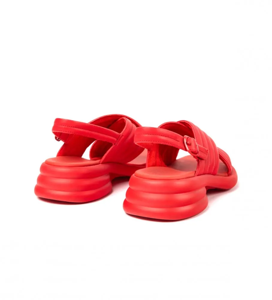 Spiro Bright Red Leather Sandals