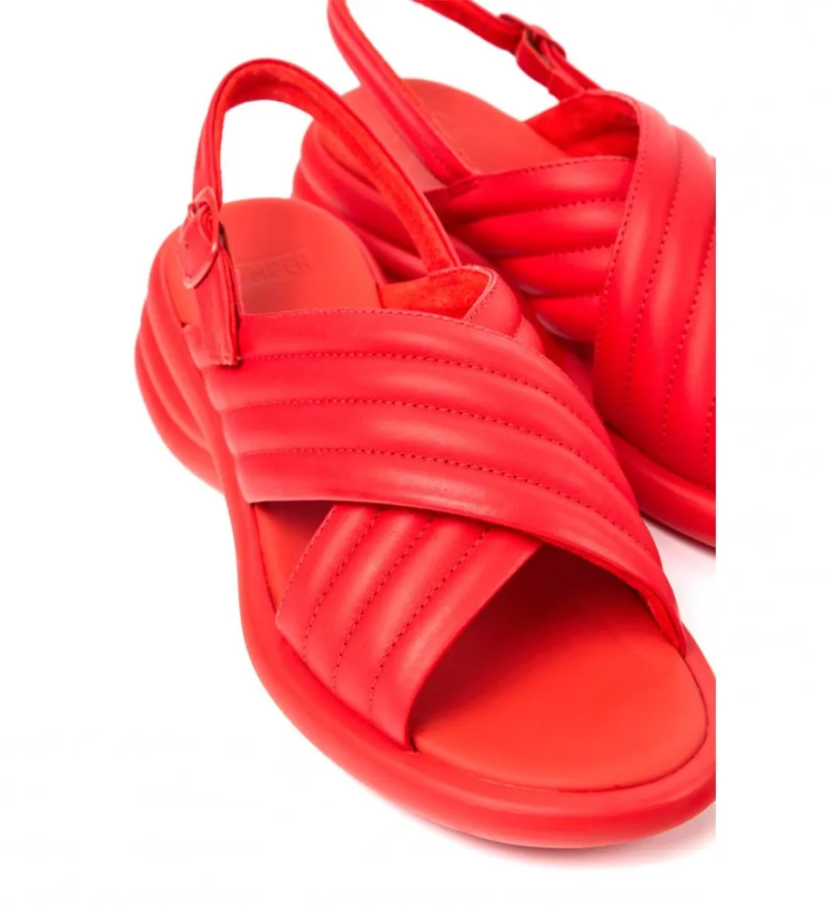 Spiro Bright Red Leather Sandals