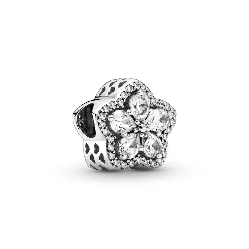 Sterling Silver Snowflake Charm with Sparkling Pavé