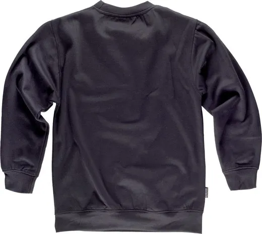 Black Sweater with Elastic Cuffs and Waistband