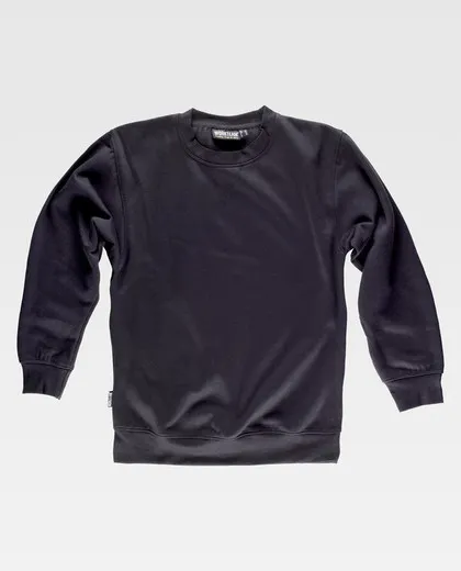 Black Sweater with Elastic Cuffs and Waistband